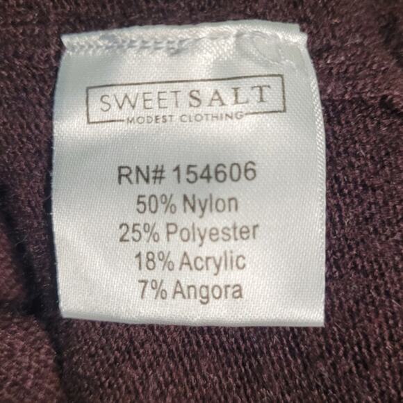 SWEETSALT Brown Rabbit Hair Blend Knit Long Sleeve Dress Sz Medium Modest Church - Picture 7 of 9